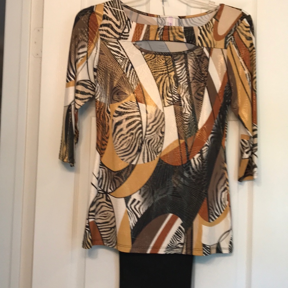 Sexy shimmery graphic top. Never worn!